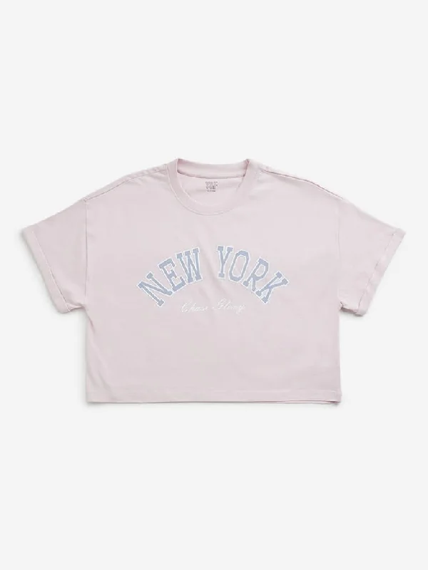 High - Waisted Women Shorts for a Retro and Flattering LookY&F Kids Pink Text Design Cropped T-Shirt