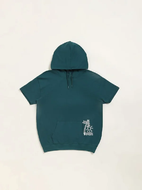 Denim Women Shorts with Distressed Details for a Casual VibeY&F Kids Teal Hooded T-Shirt