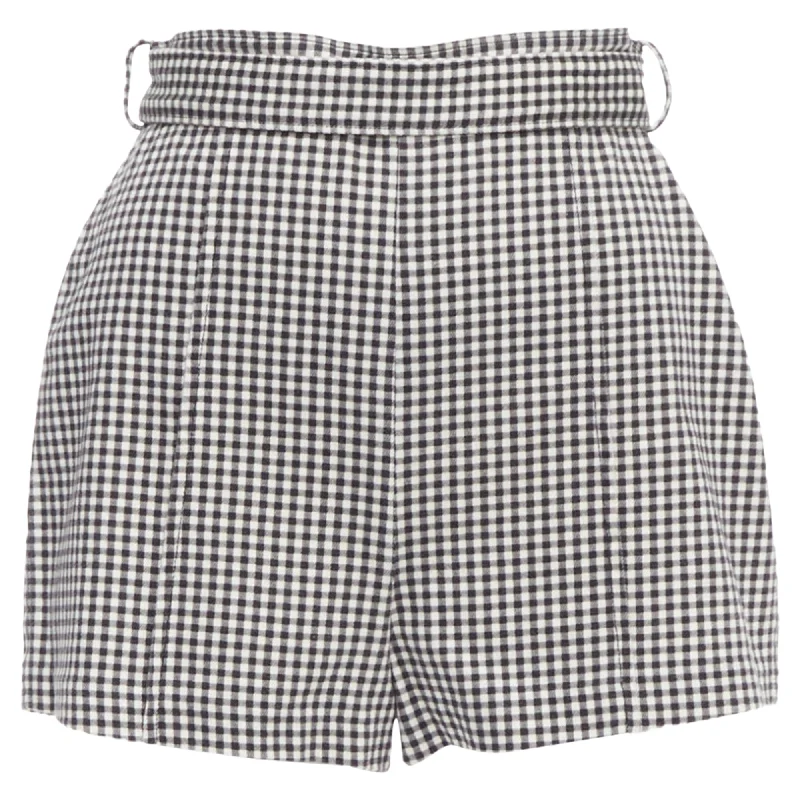 Ruffled Hem Women Shorts to Add a Feminine TouchZimmermann Gingham Print High Waisted Shorts