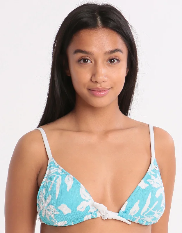 Striped women swimwear with a classic pattern for a timeless beach lookMeadview Cleo Tri Bikini Top - Turquoise