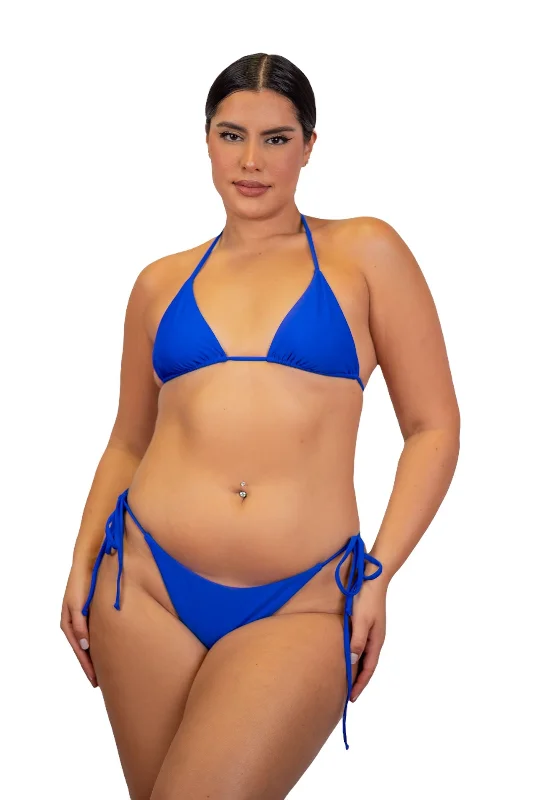 Metallic women swimwear with a shiny finish for a glamorous poolside lookBERRY CHEEKY SCRUNCH BOTTOM - ELECTRIC BLUE