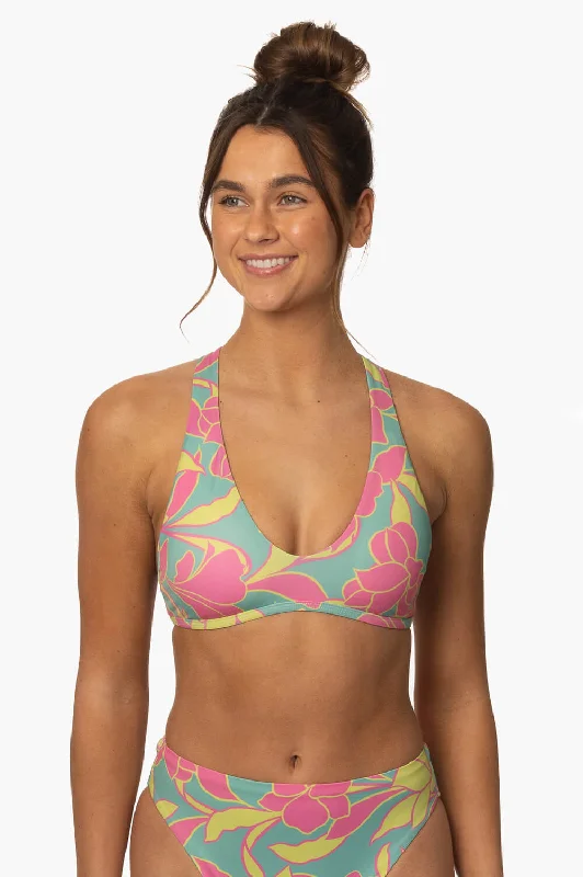 Tropical - print women swimwear for a vacation - ready beach styleAster Bikini Top - Treasure Island