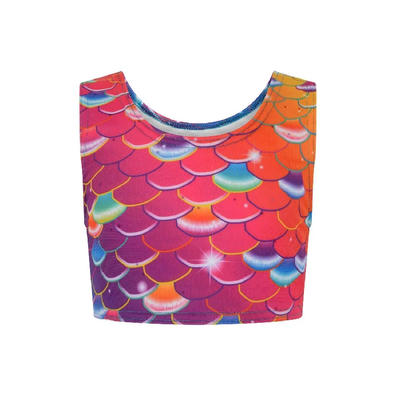 Neon - colored women swimwear to stand out on the beachCoral Carnival Mermaid Crop Top