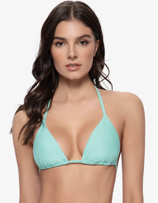 Neon - colored women swimwear to stand out on the beachDivine Triangle Bikini Top - Aqua