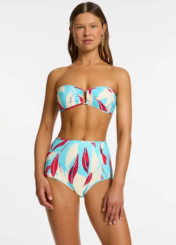 Printed floral women swimwear for a feminine and colorful beach vibeFauna Bandeau Bikini Top - Dolce