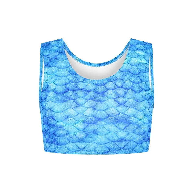 Neon - colored women swimwear to stand out on the beachFrozen Aqua Mermaid Crop Top