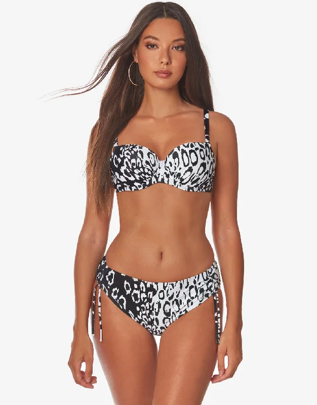 Sustainable women swimwear made from recycled materials for eco - conscious beachgoersKalina Underwired Bikini Set - Black and White