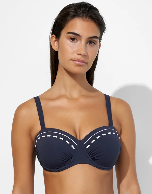 Lace - trimmed women swimwear for an elegant and romantic touchMarine Mindset Underwired Bikini Top - Skipper Blue